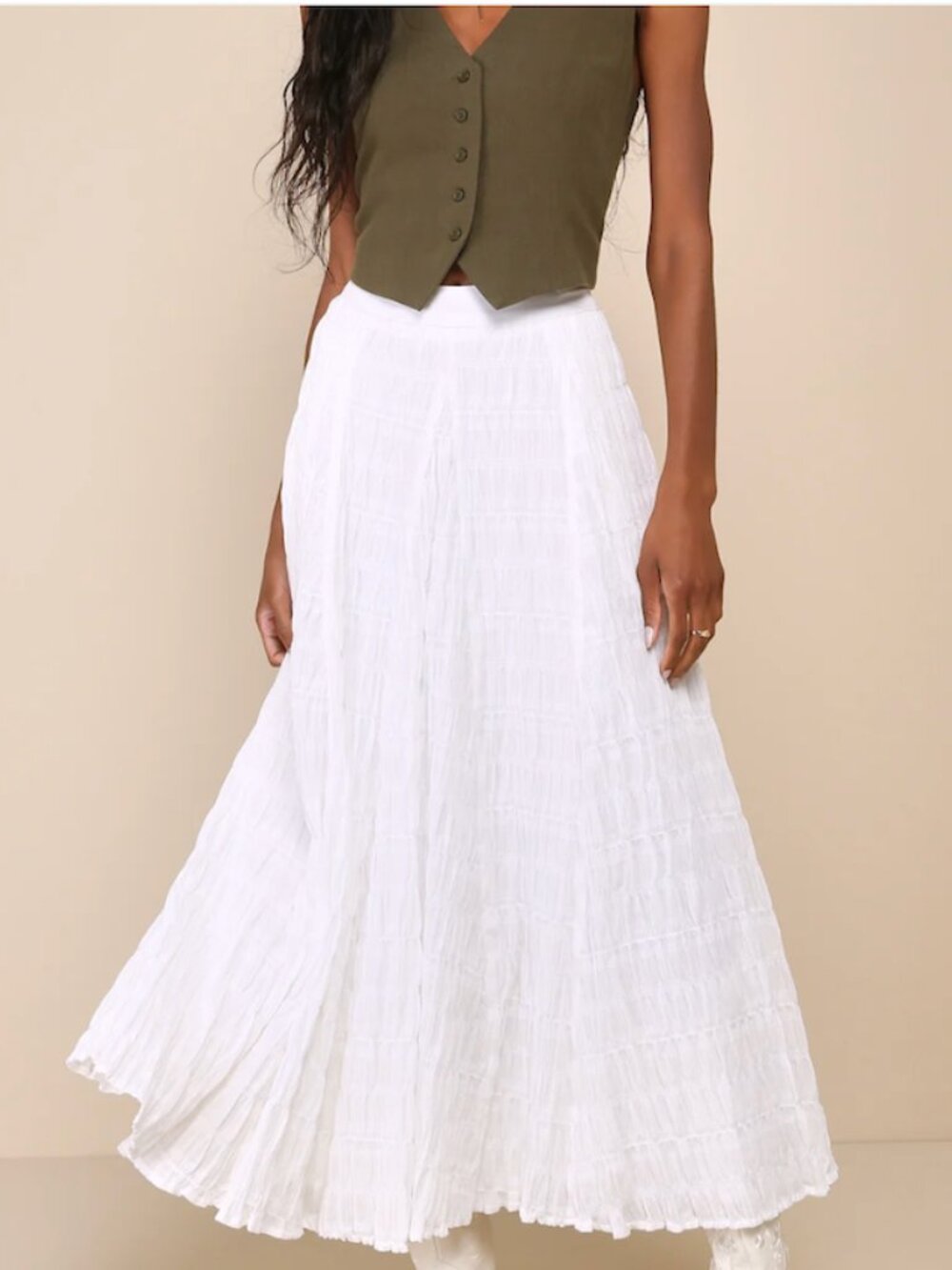 LuLu's Maxi White Skirt